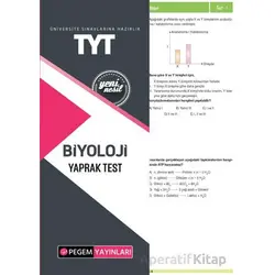 TYT Biyoloji Yaprak Test - Kolektif - Pegem Akademi Yayıncılık