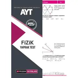 AYT Fizik Yaprak Test - Kolektif - Pegem Akademi Yayıncılık