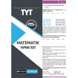 TYT Matematik Yaprak Test - Kolektif - Pegem Akademi Yayıncılık