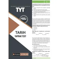 TYT Tarih Yaprak Test - Kolektif - Pegem Akademi Yayıncılık