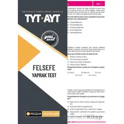 Tyt-Ayt Felsefe Yaprak Test - Kolektif - Pegem Akademi Yayıncılık