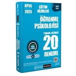 Pegem 2025 KPSS Öğrenme Psikolojisi Tamamı Çözümlü 20 Deneme