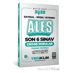 Yediiklim 2025 ALES Master Serisi Tamamı Çözümlü Son 6 Sınav Çıkmış Sorular (ALES 3 DAHİL)