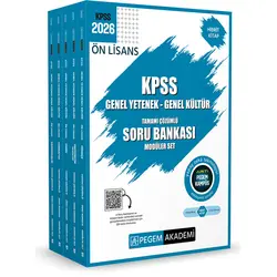 Pegem 2026 KPSS Ön Lisans Tamamı Çözümlü Soru Bankası Modüler Set (5 Kitap)