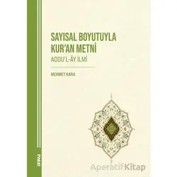 Sayısal Boyutuyla Kur’an Metni (Addu’l-Ay İlmi)