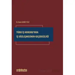 Türk İş Hukukunda İş Sözleşmesinin Geçersizliği - Beste Gemici Filiz - On İki Levha Yayınları
