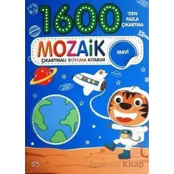 Mozaik Çıkartmalı Boyama Kitabı Mavi 1600den Fazla Çıkartma - Kolektif - 0-6 Yaş Yayınları