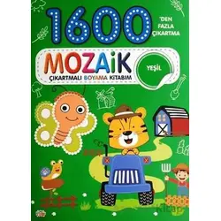 Mozaik Çıkartmalı Boyama Kitabı Yeşil 1600den Fazla Çıkartma - Kolektif - 0-6 Yaş Yayınları
