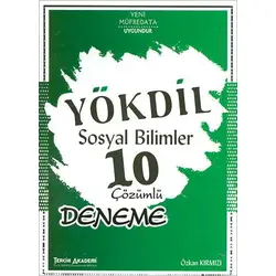 Tercih Akademi YÖKDİL Sosyal Bilimler Çözümlü 10 Deneme Yeni