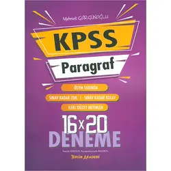 KPSS Paragraf 16x20 Deneme Tercih Akademi Yayınları