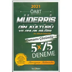 2021 ÖABT Müderris Din Kültürü ve Ahlak Bilgisi 5x75 Deneme Tercih Akademi