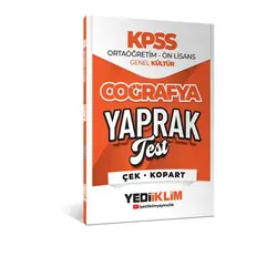 YEDİİKLİM YAYINLARI 2026 KPSS ORTAÖĞRETİM-ÖNLİSANS COĞRAFYA ÇEK KOPART YAPRAK TEST