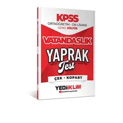 YEDİİKLİM YAYINLARI 2026 KPSS ORTAÖĞRETİM-ÖNLİSANS VATANDAŞLIK ÇEK KOPART YAPRAK TEST