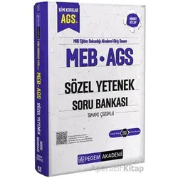 MEB AGS Kim Korkar Sözel Yetenek Soru Bankası Tamamı Çözümlü - Kollektif - Pegem Akademi Yayıncılık