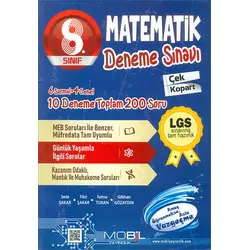 8.Sınıf Matematik 10 lu Çek Kopart Deneme Sınavı (Kampanyalı) Mobil Yayıncılık