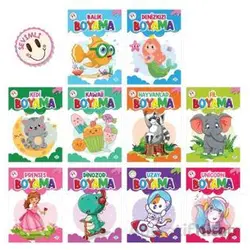 Sevimli Boyama Seti (10 Kitap) Dokuz Çocuk