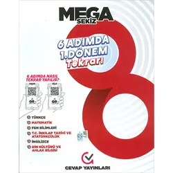 8.Sınıf MEGA 8 6 Adımda 1.Dönem Tekrarı Cevap Yayınları