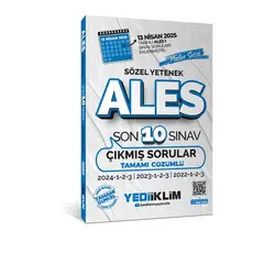 ALES Master Serisi Sözel Yetenek Çözümlü Son 10 Sınav Çıkmış Sorular Yediiklim Yayınevi
