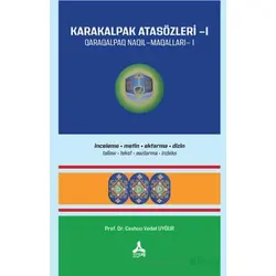 Karakalpak Atasözleri -1 - Ceyhun Vedat Uyğur - Sonçağ Yayınları