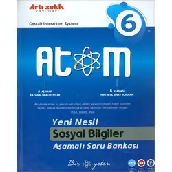 6.Sınıf ATOM Sosyal Bilgiler Aşamalı Soru Bankası (Kampanyalı) Artı Zeka Yayınları