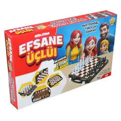 Efsane Üçlü (Satranç Tavla Dama) 3 Oyun Bir Arada