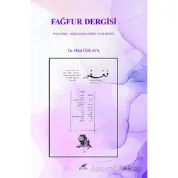 Fağfur Dergisi - Hilal Özkaya - Paradigma Akademi Yayınları