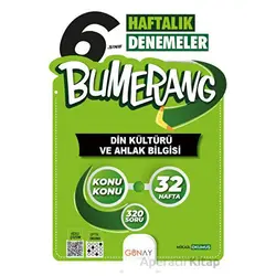 6.Sınıf Bumerang 32 Haftalık Din Kültürü ve Ahlak Bilgisi Denemeleri (Kampanyalı) Günay Yayınları