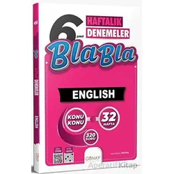 6. Sınıf İngilizce Bla Bla Haftalık Denemeler (Kampanyalı) Günay Yayınları