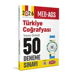 2026 AGS Türkiye Coğrafyası Tamamı Çözümlü 50 Deneme Sınavı Data Yayınları
