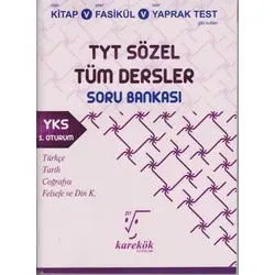 Karekök YKS TYT Sözel Tüm Dersler Soru Bankası 1. Oturum