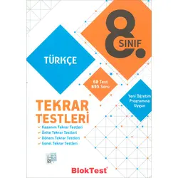 8. Sınıf Türkçe Tekrar Testleri (Kampanyalı) Blok Test Yayınları