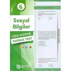 6. Sınıf Sosyal Bilgiler Yaprak Test - Kolektif - 4 Adım Yayınları