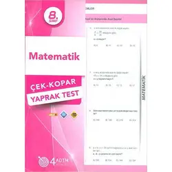 8. Sınıf Matematik Çek-Kopar Yaprak Test - Kolektif - 4 Adım Yayınları