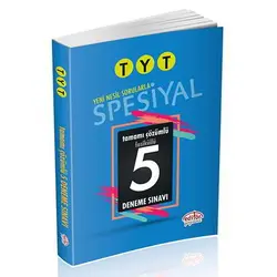 Editör TYT Spesiyal Tamamı Çözümlü 5 Deneme Sınavı Fasiküllü (Kampanyalı)