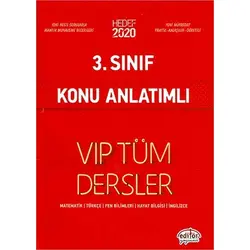 Editör 3.Sınıf Vip Tüm Dersler Konu Anlatımlı Hedef 2020