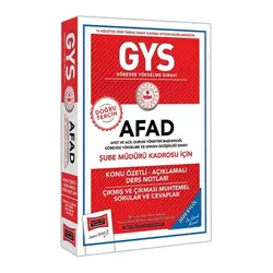 Yargı GYS AFAD Şube Müdürü Kadrosu İçin Konu Özetli Çıkmış