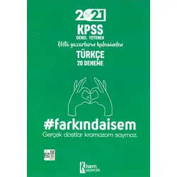 İsem 2021 Farkında İsem KPSS Genel Yetenek Türkçe 20 Deneme