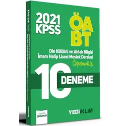 Yediiklim 2021 ÖABT Din Kültürü Öğretmenliği Çözümlü 10 Deneme