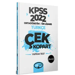 Yediiklim 2022 KPSS Ortaöğretim Ön Lisans Genel Yetenek Türkçe Çek Kopart Yaprak Test