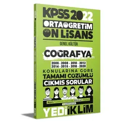 Yediiklim 2022 KPSS Ortaöğretim Ön Lisans Coğrafya Konularına Göre Çözümlü Çıkmış Sorular