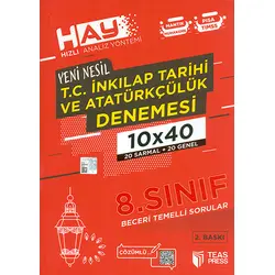 8.Sınıf 10x40 İnkılap Tarihi Denemesi Teas Press