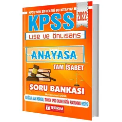 Teorem 2022 KPSS Lise Ön Lisans Anayasa Tam İsabet Soru Bankası