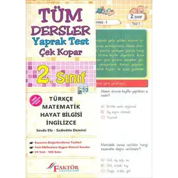 Faktör 2.Sınıf Tüm Dersler Yaprak Test Çek Kopar