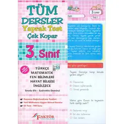 Faktör 3.Sınıf Tüm Dersler Yaprak Test Çek Kopar