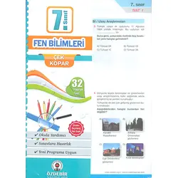 7.Sınıf Fen Bilimleri Çek Kopar Test Özdebir Yayınları
