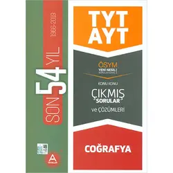 TYT AYT Coğrafya Son 54 Yıl Konu Konu Çözümlü Çıkmış Sorular A Yayınları