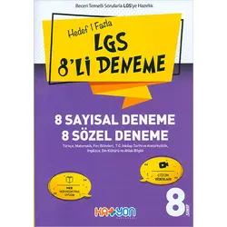 8.Sınıf LGS 8li Deneme 8 Sayısal 8 Sözel Katyon Yayınları