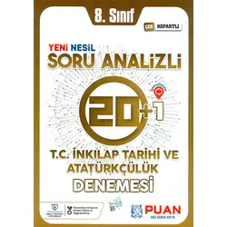 8.Sınıf LGS İnkılap Tarihi Soru Analizli 20+1 Deneme Puan Yayınları