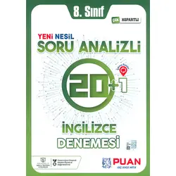 8.Sınıf İngilizce Soru Analizli 10+1 Deneme Puan Yayınları