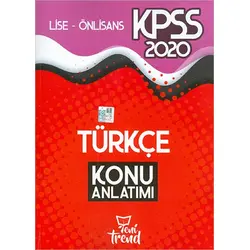 Yeni Trend 2020 KPSS Lise ÖnLisans Türkçe Konu Anlatımı